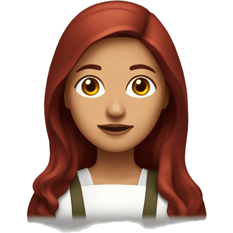 Dark Red Hair, Mexican woman cooking birria emoji