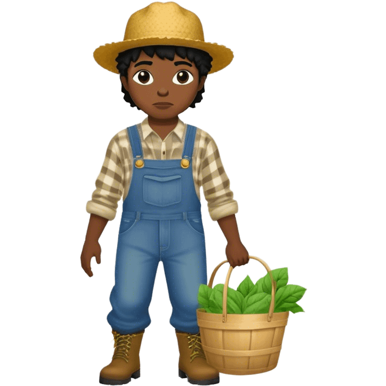 The rapper lucki in a farmer outfit emoji