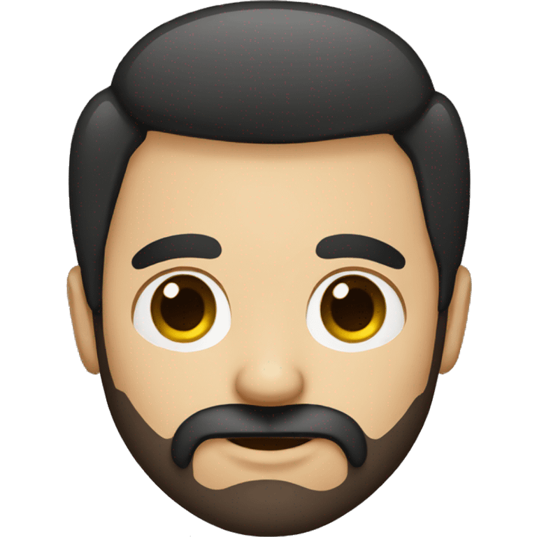 long face man brown beard black hair emoji