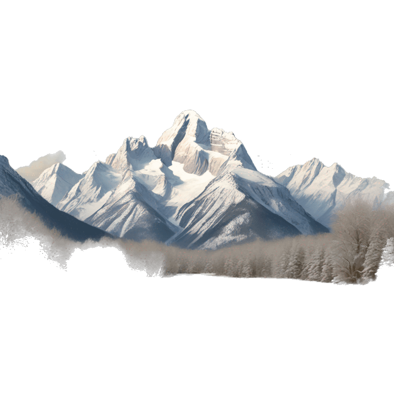 Mount Moran in the winter  emoji