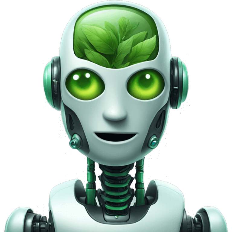 a robot with green stuff coming out of its face emoji