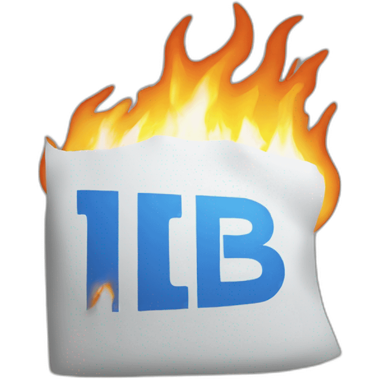 ibm logo burning emoji