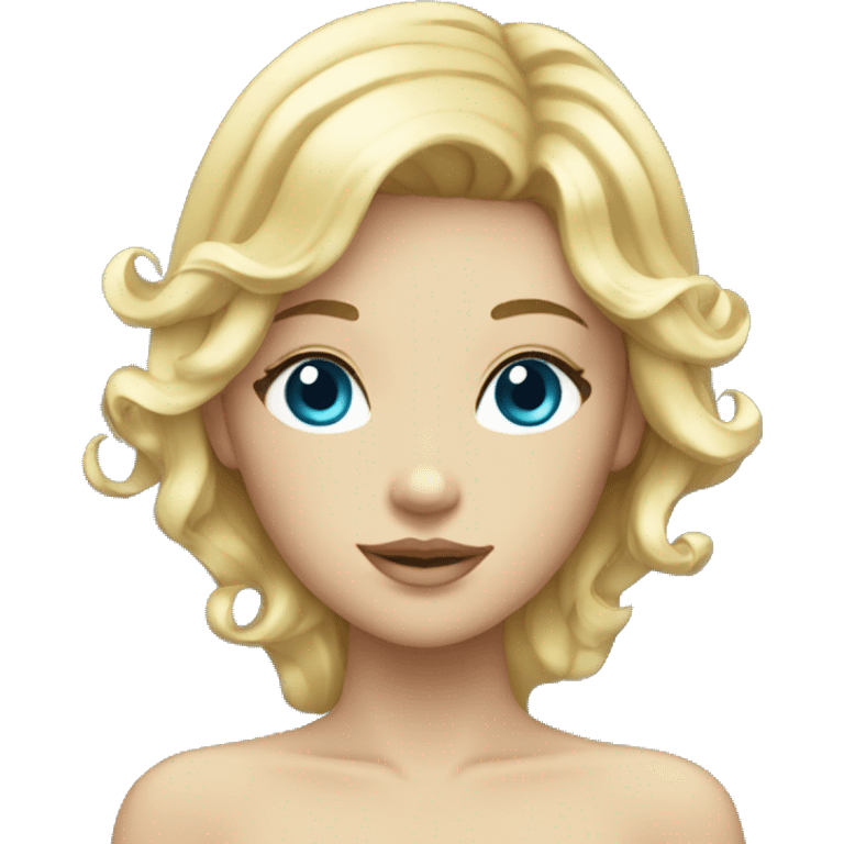 mermaid with blond and short hair and blue eyes emoji