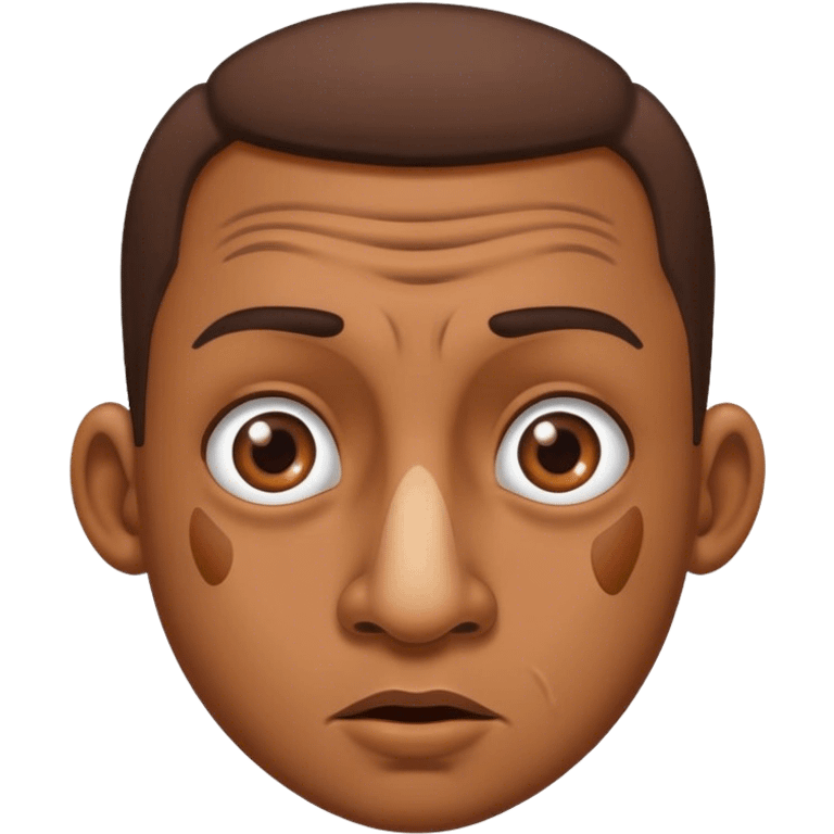 a guy with 2 brown boogers coming out of his nose emoji