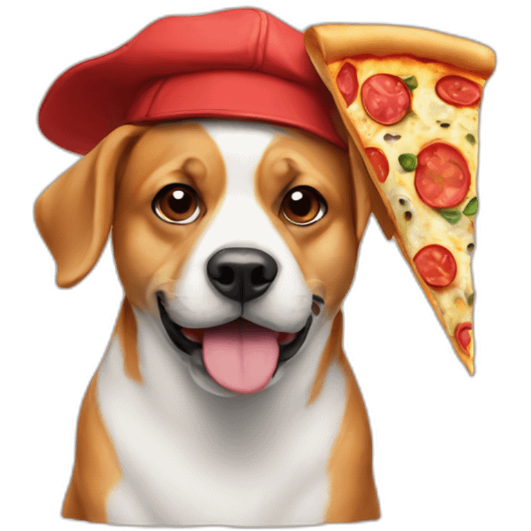 Dog with pizza hat emoji