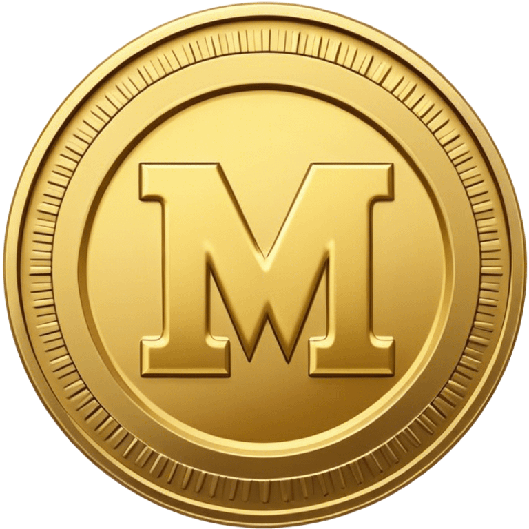 A gold coin with "WM" at it's center  emoji