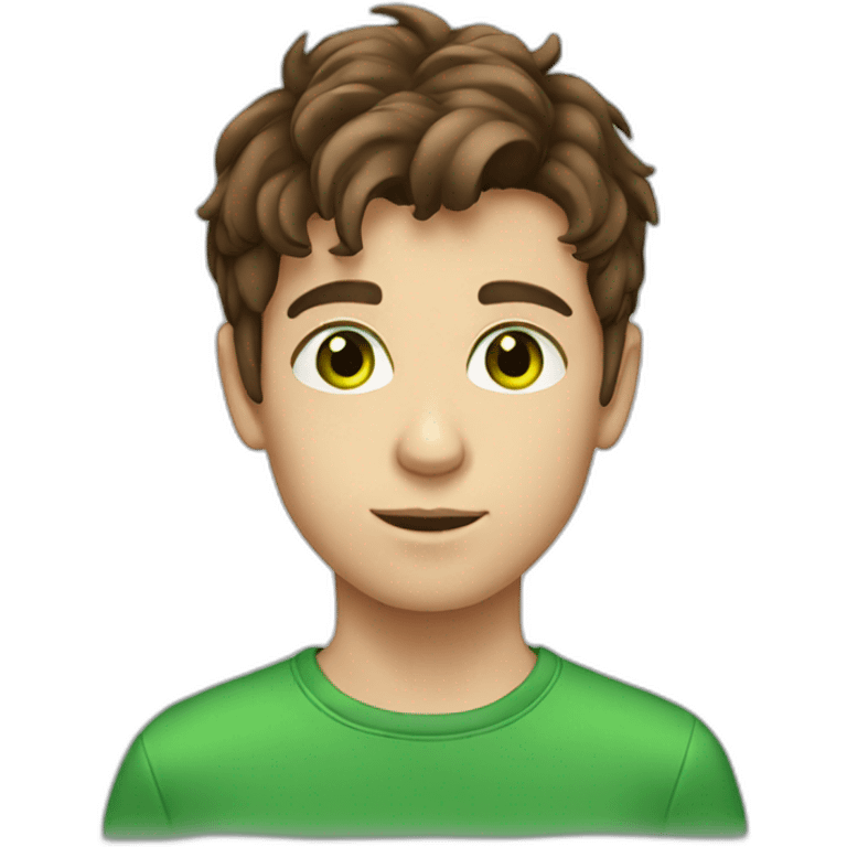 boy with brown hair and green eyes emoji