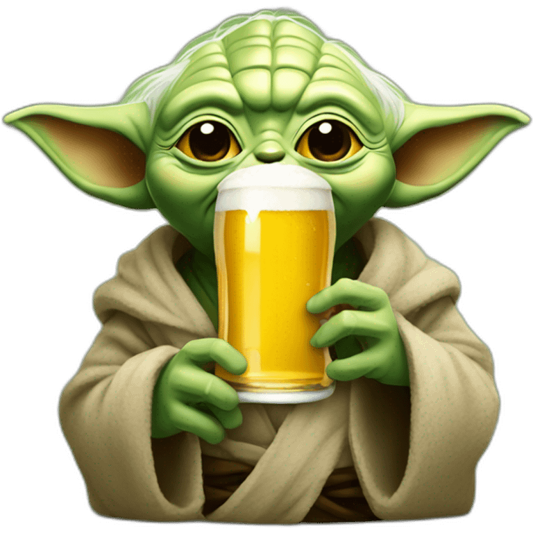 Yoda avec une biere emoji