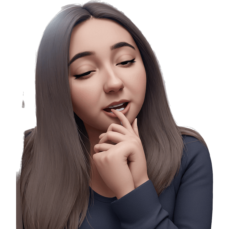 girl with closed eyes indoors emoji