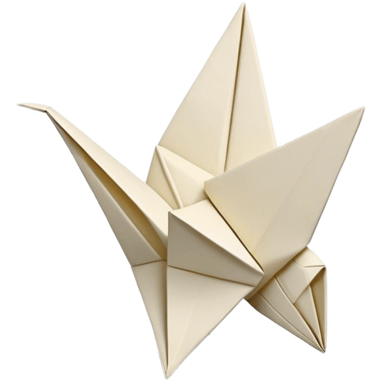 Cinematic Realistic depiction of an elegant origami creation, rendered with delicate paper textures and intricate folds, set on a minimalist background with soft, diffuse lighting that accentuates its artistic precision emoji