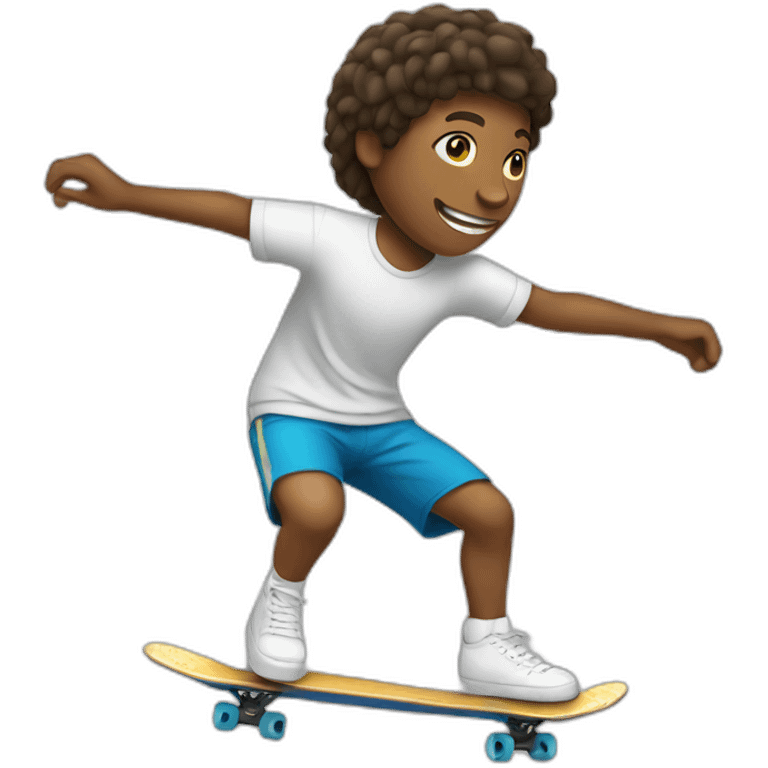 Skateboarder playing tenis emoji