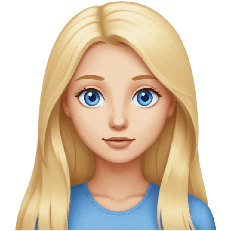 A beautiful blonde with long hair and blue eyes came up with an idea emoji