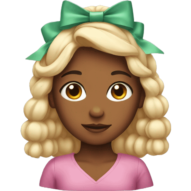 A girl with a bow on her head emoji