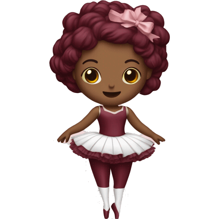 burgundy music box with ballerina emoji