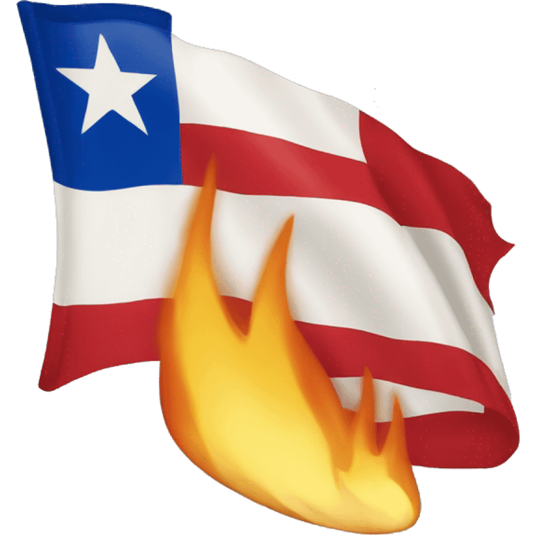 Bandera cubana flameando emoji