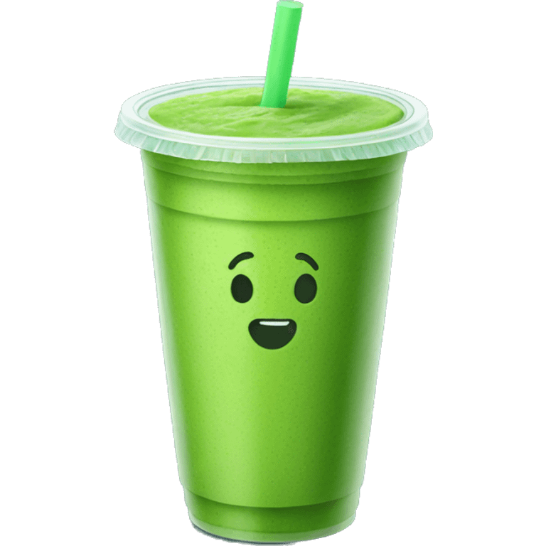 Green smoothie in a to-go cup emoji