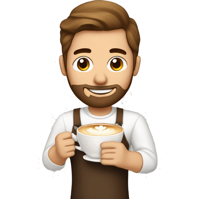 Man making a latte with latte art  emoji