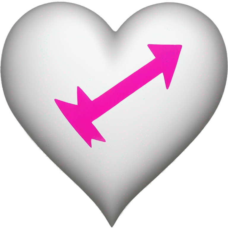 A white heart with a pink arrow trespassed to it emoji