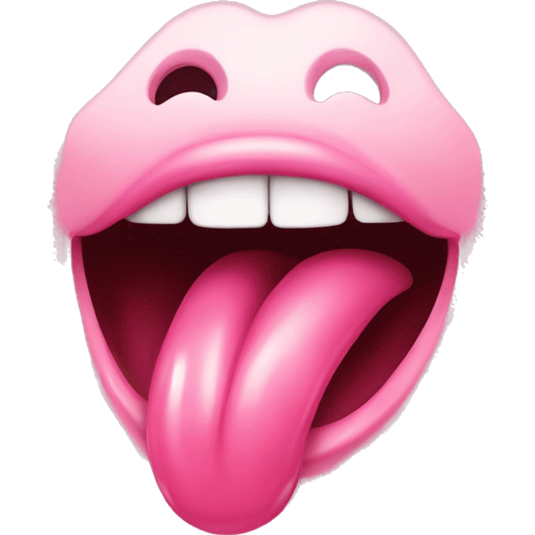 a glossy pink tongue, just the tongue itself emoji