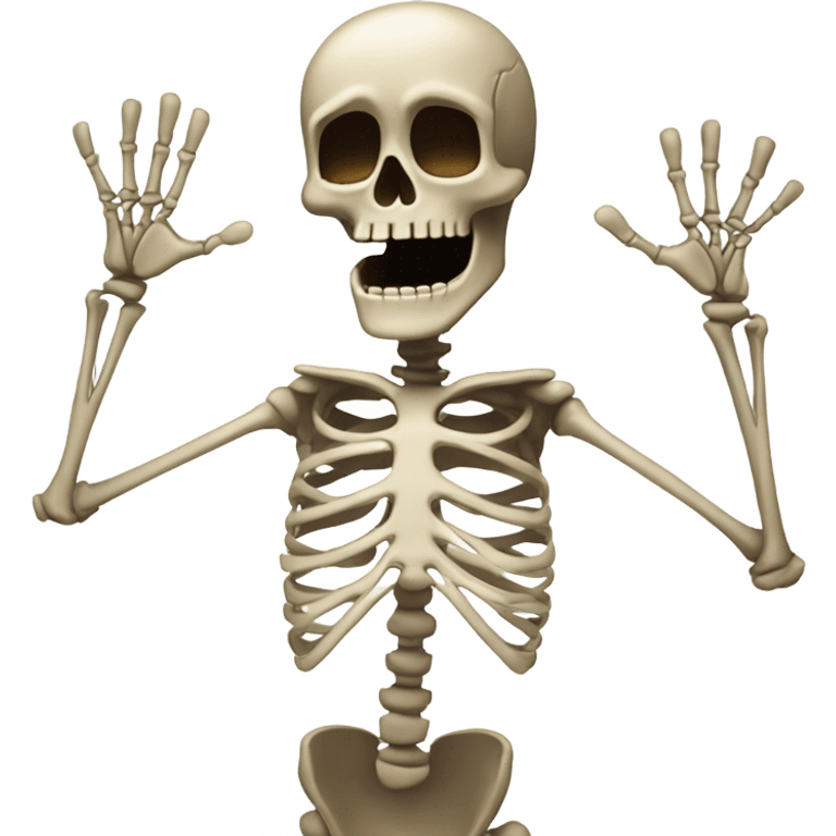 Skeleton with hands up like I don’t know emoji emoji