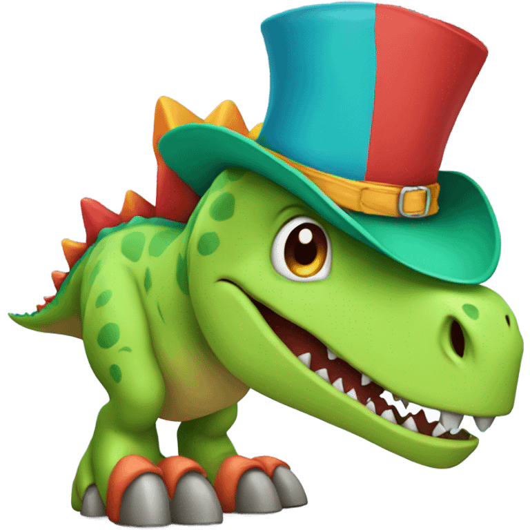 Dinosaur with a boot on his head and 2 hats on his feet emoji