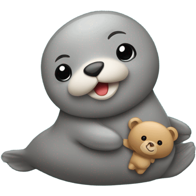 A seal with a teddy bear emoji