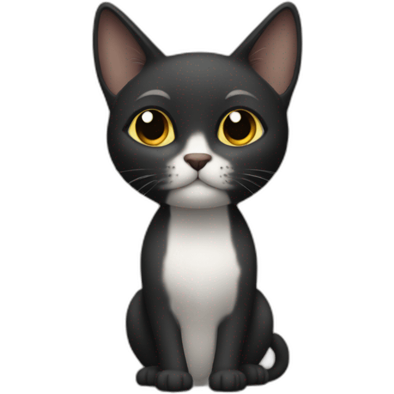 Gato negro asombrado emoji