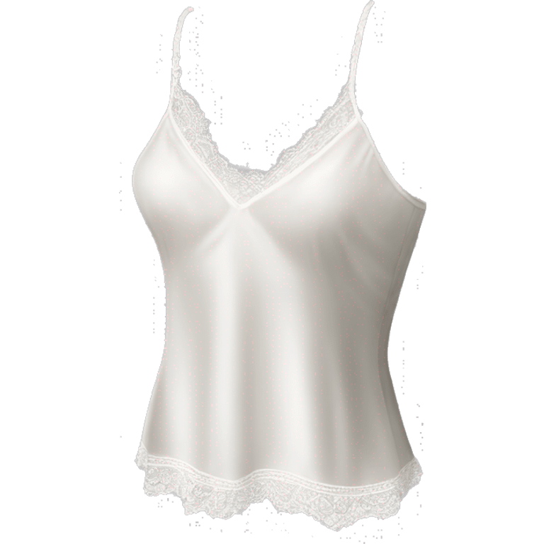 Realistic side view of a white silk lace camisole clothing blouse isolated.  emoji