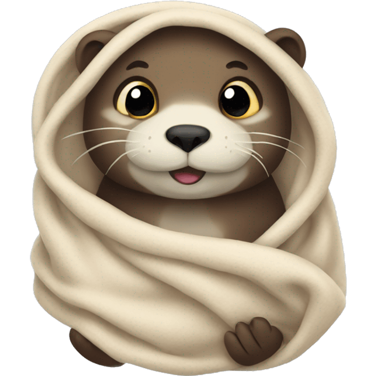 otter cozy in blanket emoji