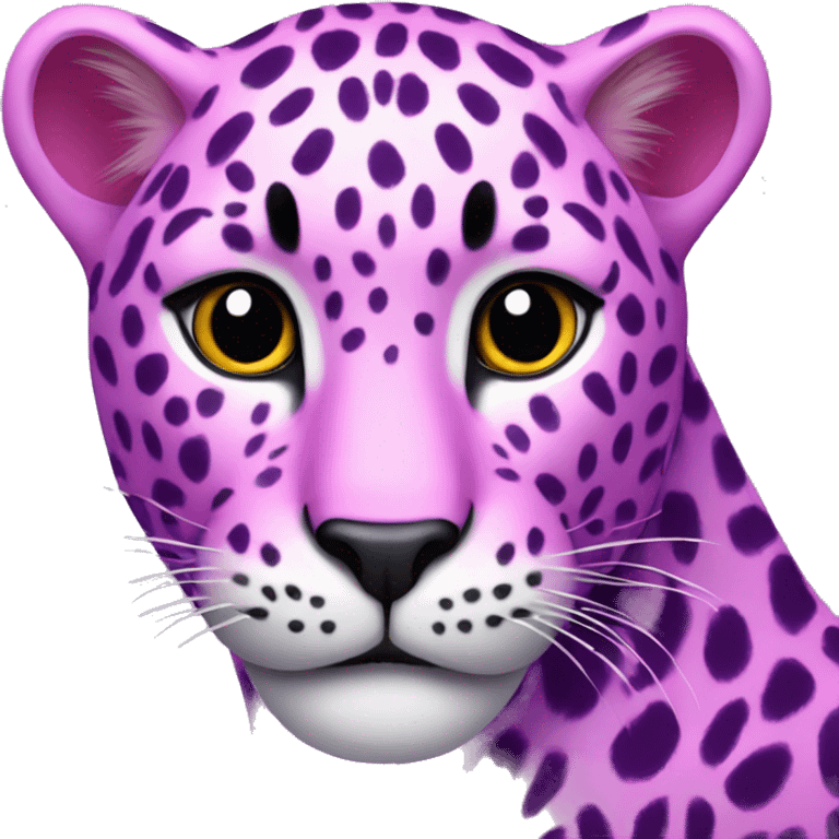 pink and purple leopard emoji