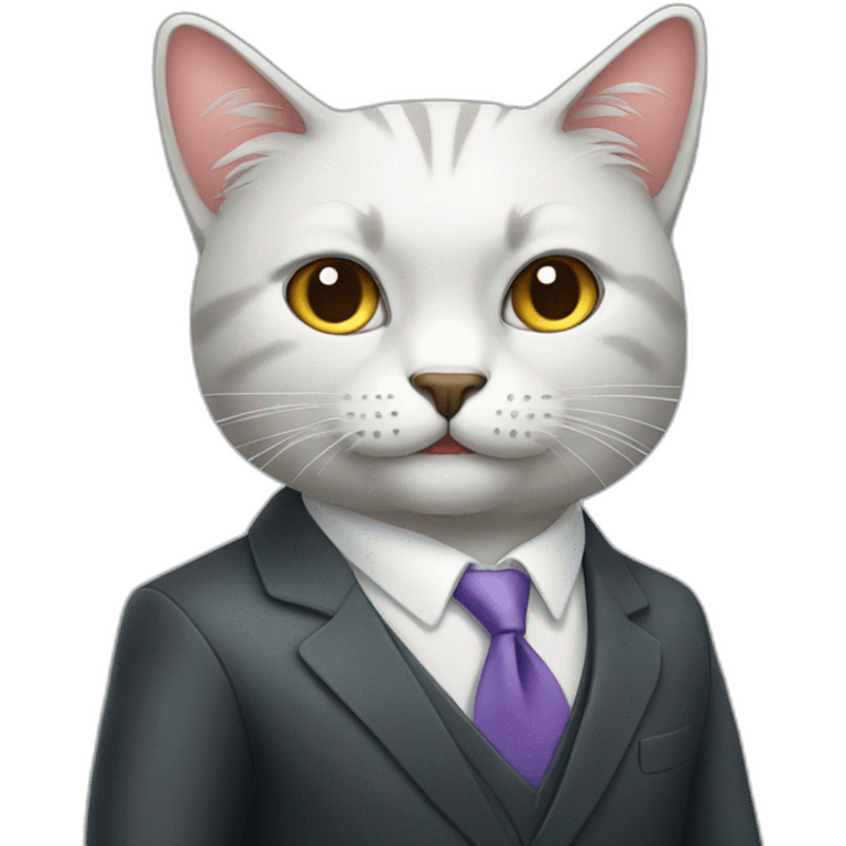 a businessman cat emoji