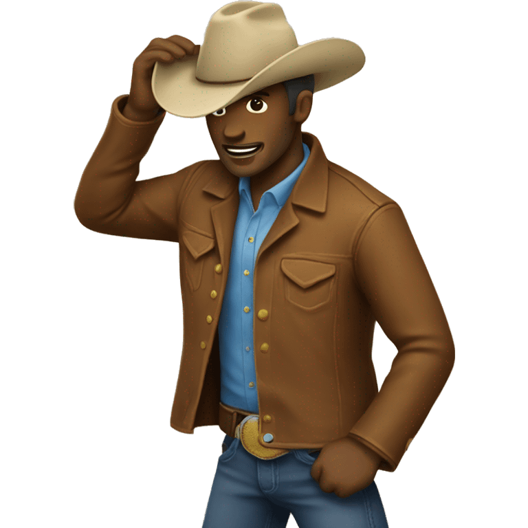 Cowboy tipping hat emoji  emoji