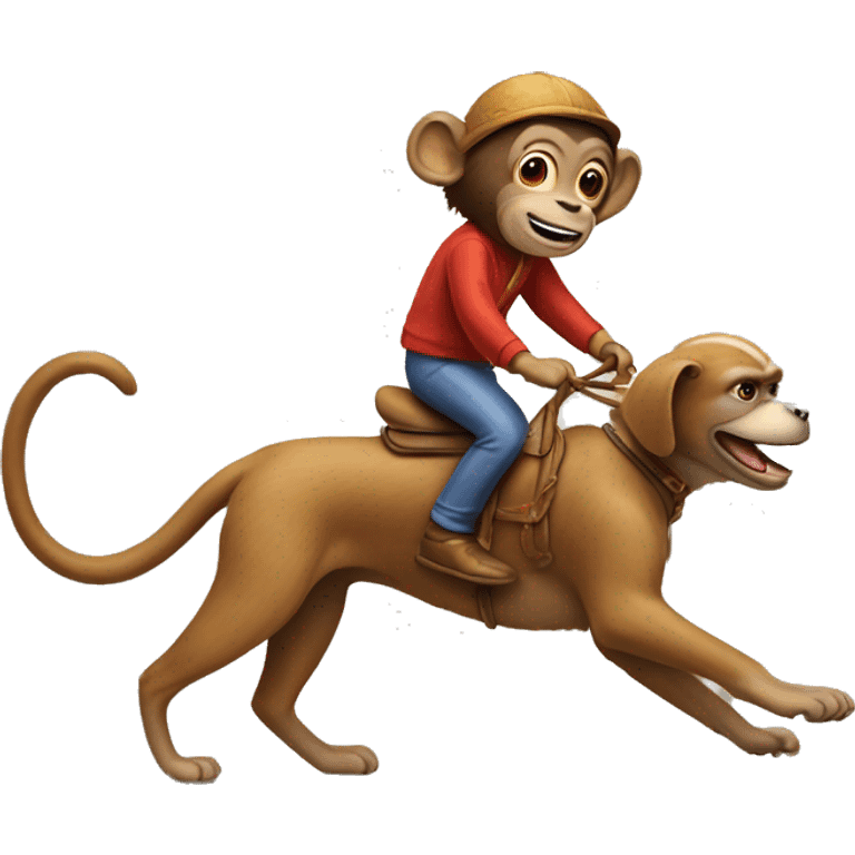 Monkey riding dog emoji