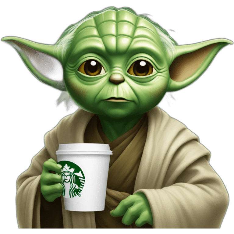 Yoda tiens un Starbucks emoji