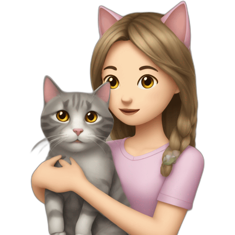 cat with a girl emoji