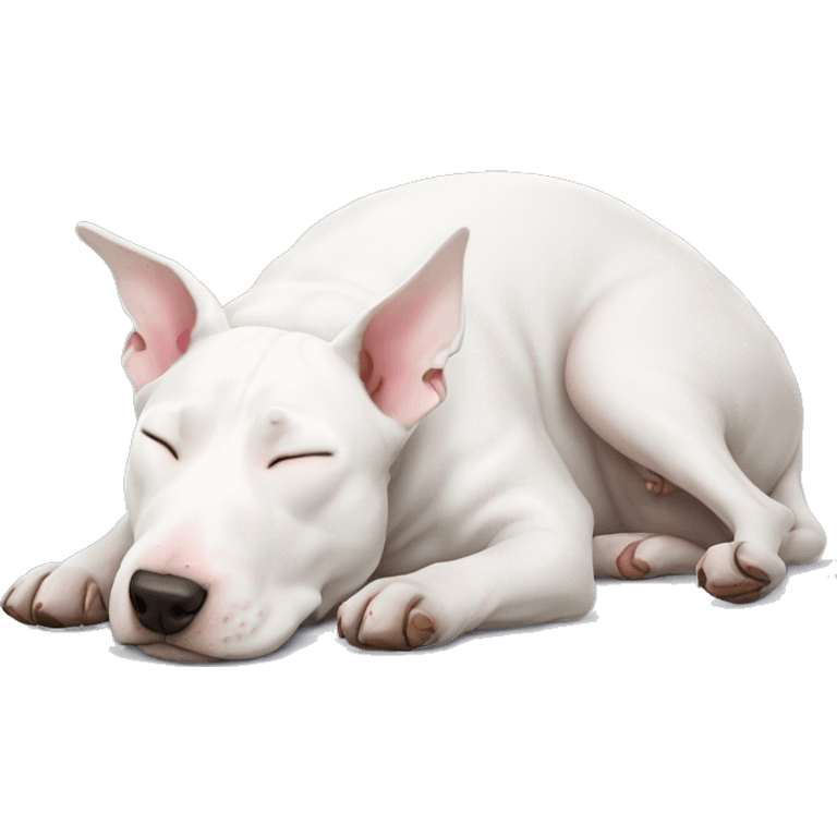 white bull terrier sleeping emoji