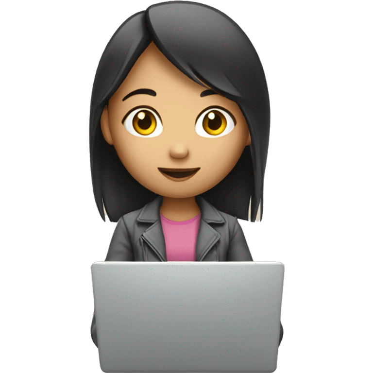 asian girl with laptop emoji