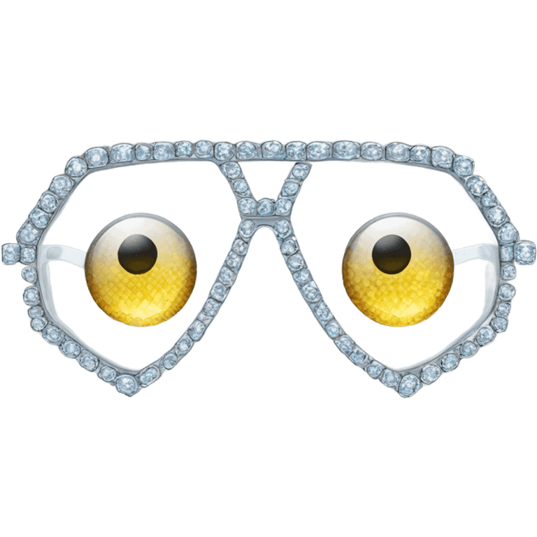 Diamonds on eye glasses  emoji