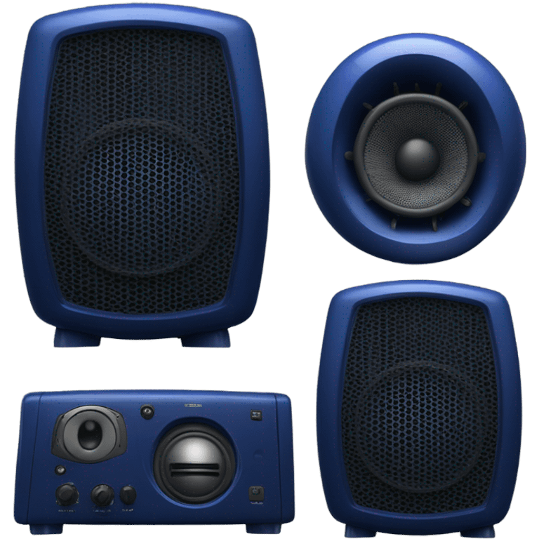 realistic dark blue loudspeaker emoji