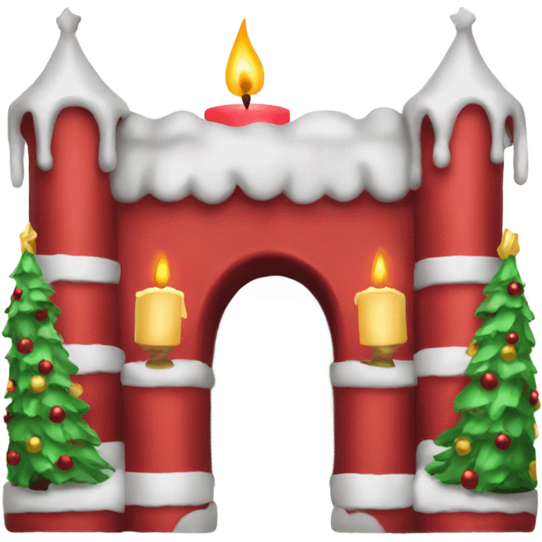 Red Christmas candle arch   emoji