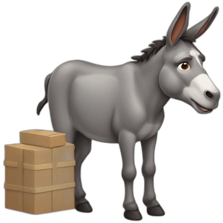 tired Donkey with cargo emoji