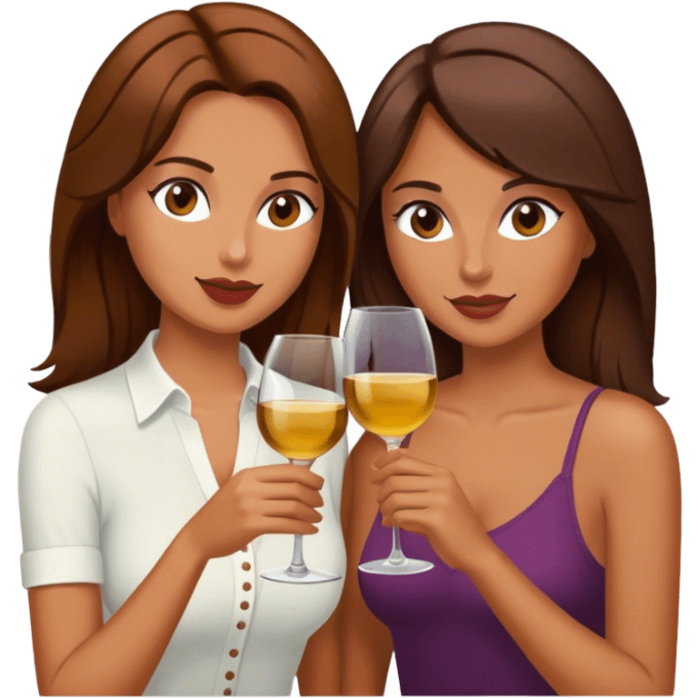 Best friends drinking wine emoji