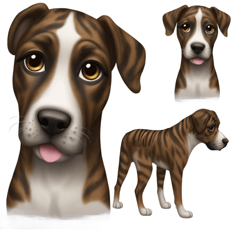 Mountain cur dark brindle tiger stripes emoji