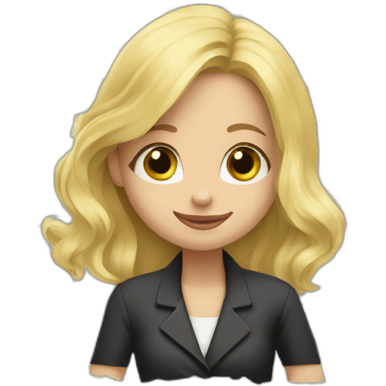 blond girl playing monopoly emoji