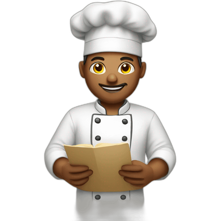 chef reading recipe emoji