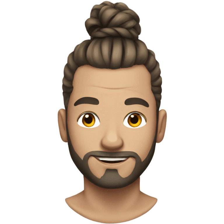 White Guy with man bun and tattoos emoji