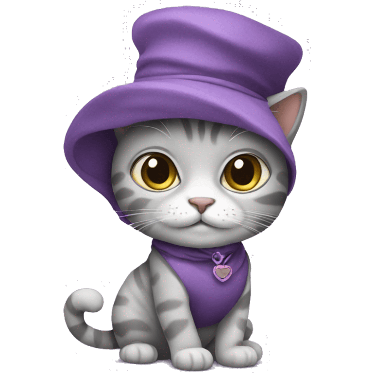 Cat in purple dress emoji