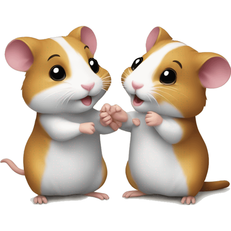 two hamsters giving handshake  emoji