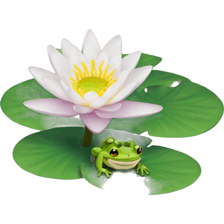 water Lily with Frog emoji