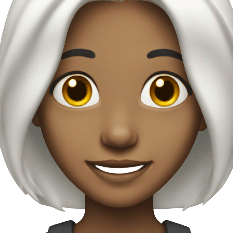 smiling girl with white hair emoji